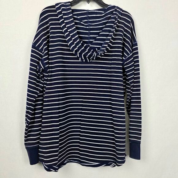 Vanity M Lace Mixed Knit Hoodie Cowl Neck Boho Top - Picture 5 of 10